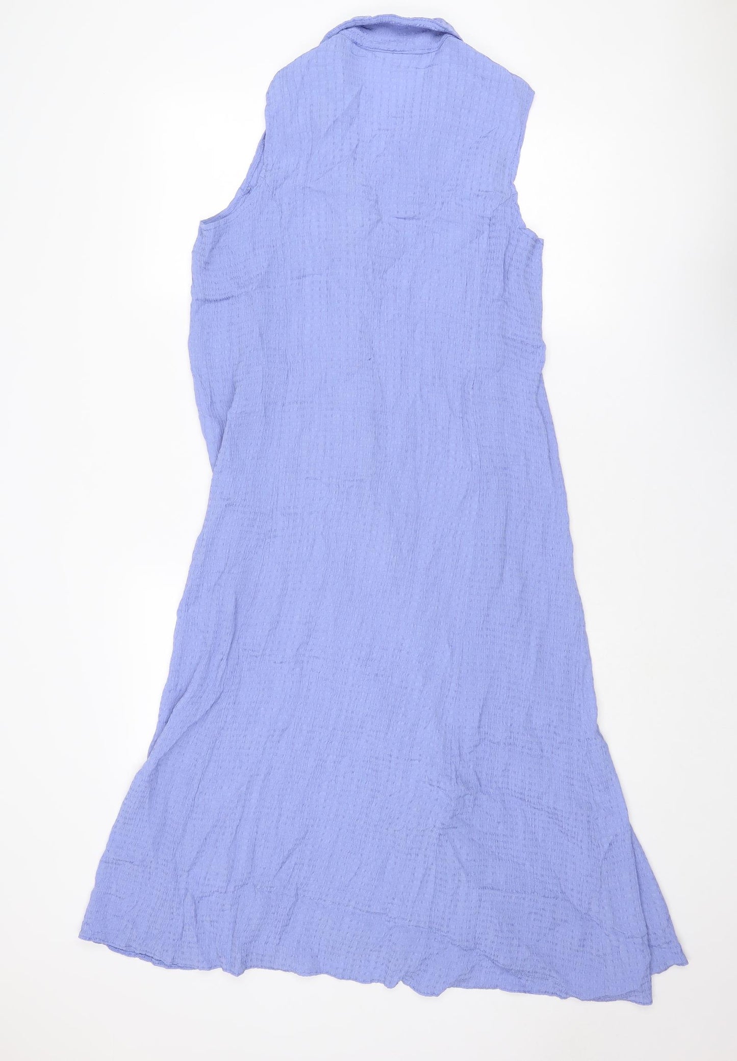 essence Womens Purple Geometric Viscose Tank Dress Size 24 Collared Button