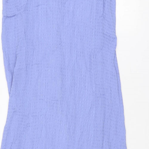 essence Womens Purple Geometric Viscose Tank Dress Size 24 Collared Button