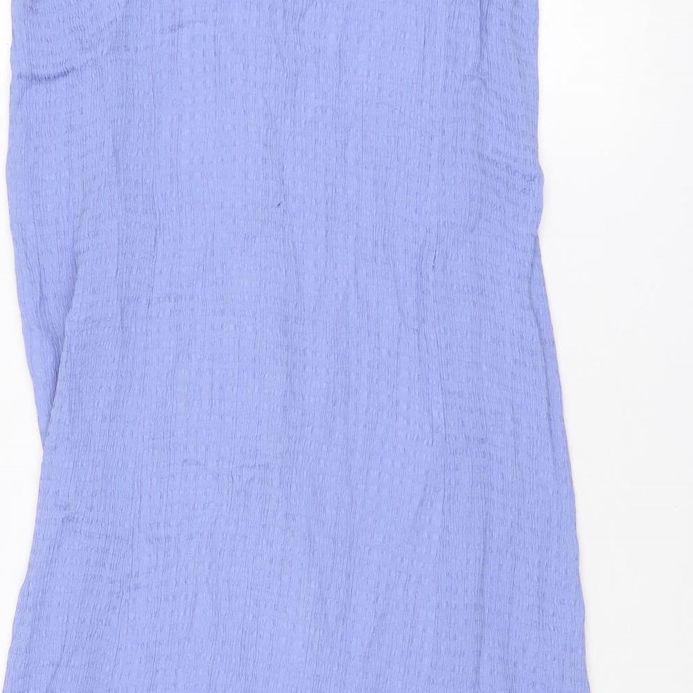 essence Womens Purple Geometric Viscose Tank Dress Size 24 Collared Button