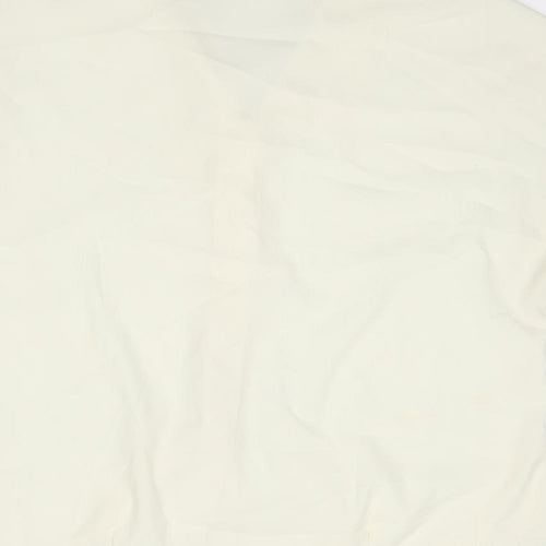 NEXT Womens Ivory Polyester Basic Button-Up Size 14 Collared