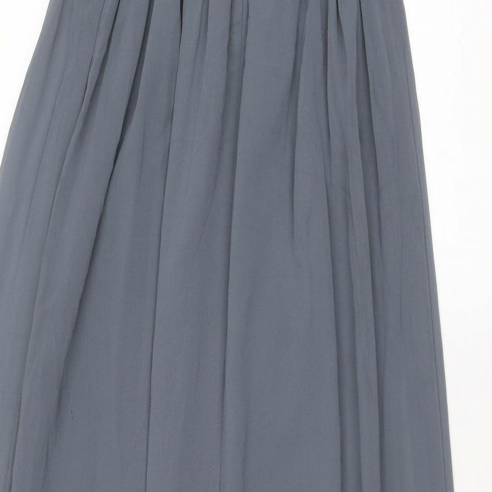 Little Mistress Womens Grey Polyester Ball Gown Size 12 Round Neck Pullover