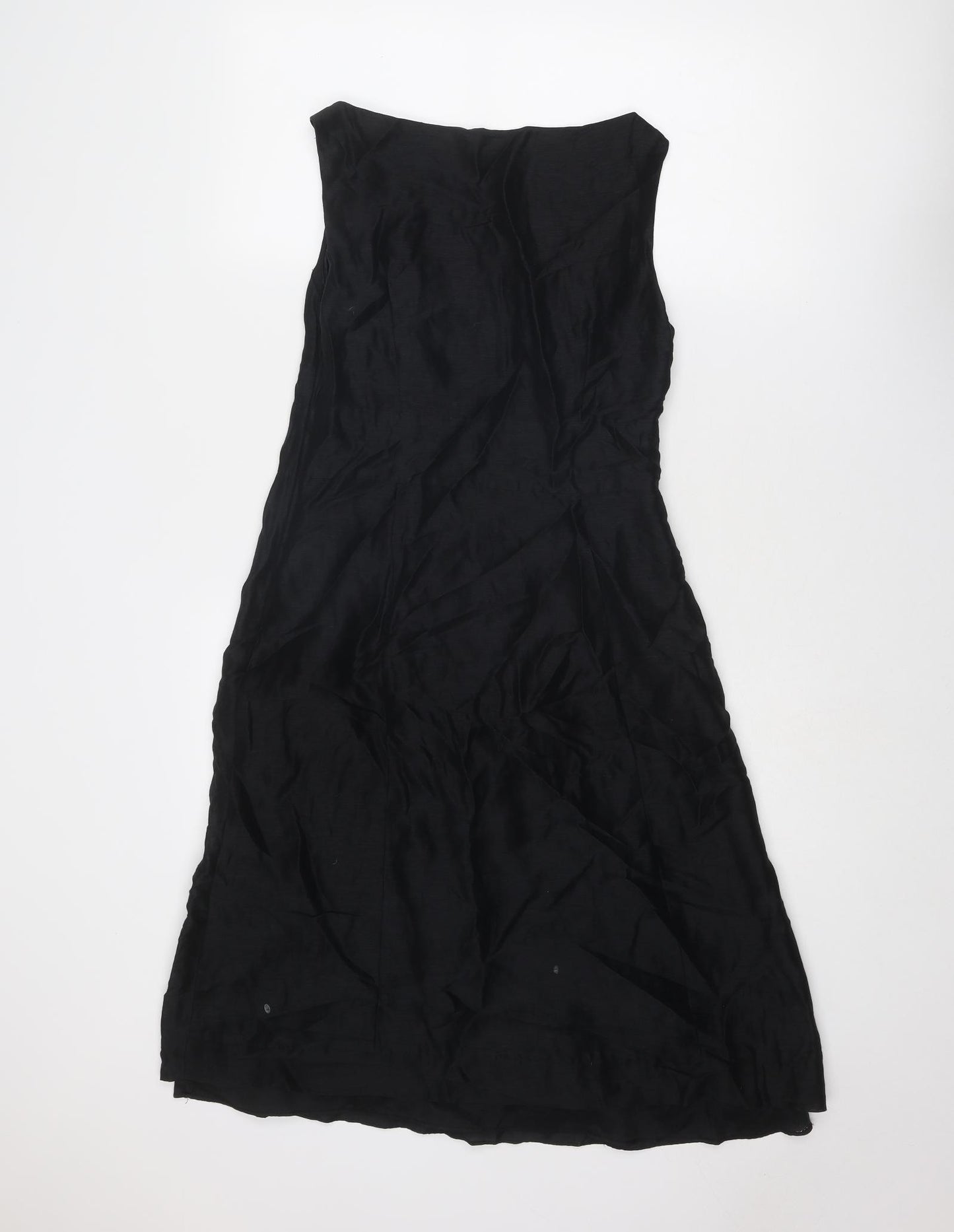 Monsoon Womens Black Polyester A-Line Size 10 Round Neck Zip