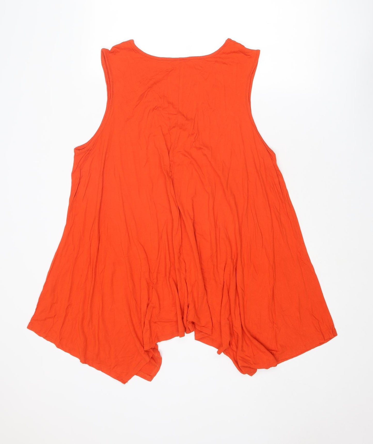 Avenue Womens Orange Viscose Basic Tank Size 20 V-Neck - Asymmetric