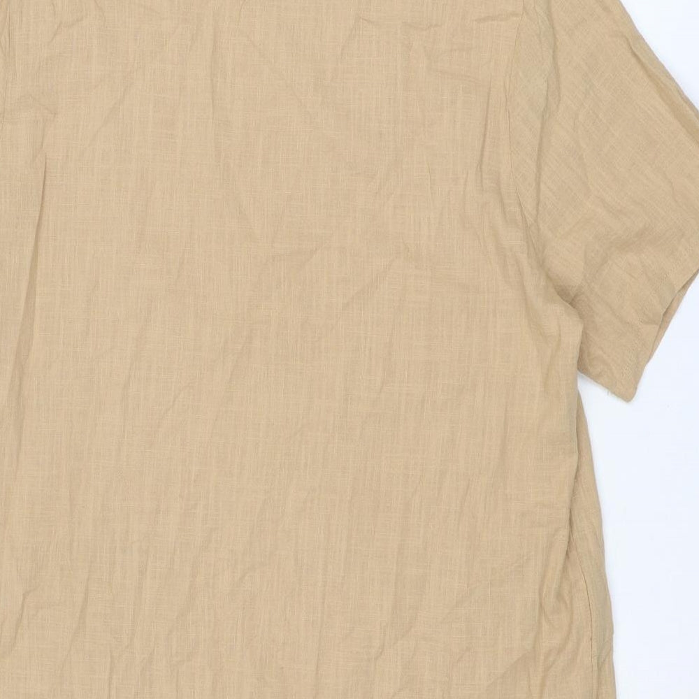 Blue Vanilla Womens Beige Cotton A-Line Size S Round Neck Pullover - Size S-M