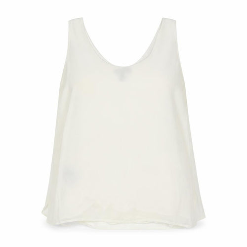 Mango Womens Ivory Polyester Basic Tank Size XL Scoop Neck