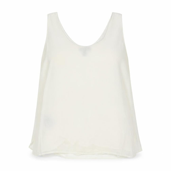 Mango Womens Ivory Polyester Basic Tank Size XL Scoop Neck