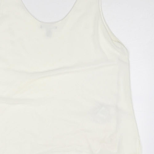 Mango Womens Ivory Polyester Basic Tank Size XL Scoop Neck