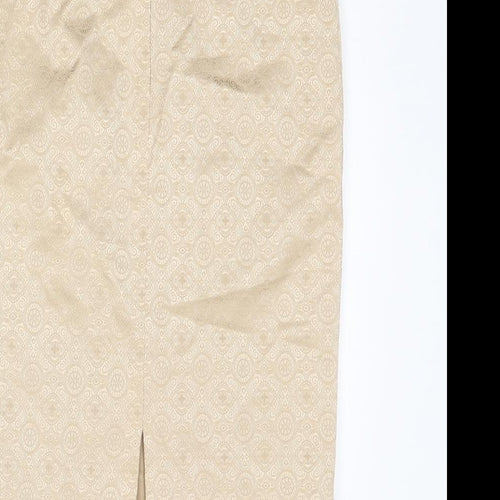 Coast Womens Gold Geometric Acetate Straight & Pencil Skirt Size 10 Zip