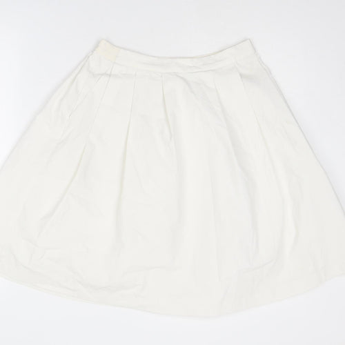 Uniqlo Womens White Polyester Skater Skirt Size L