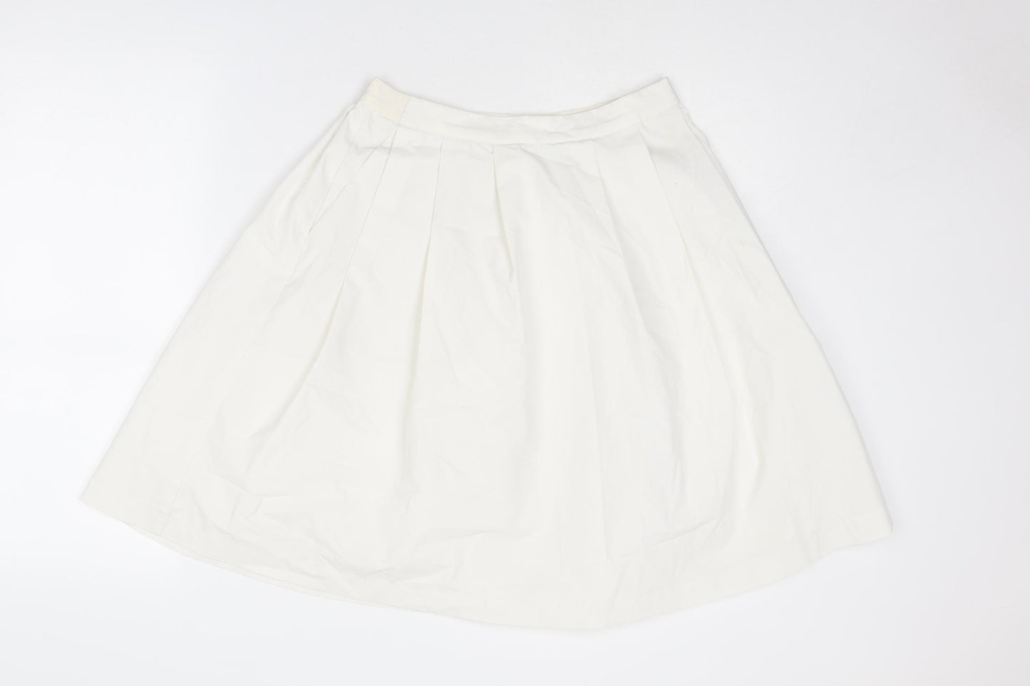 Uniqlo Womens White Polyester Skater Skirt Size L