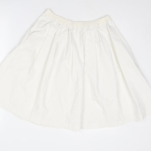 Uniqlo Womens White Polyester Skater Skirt Size L