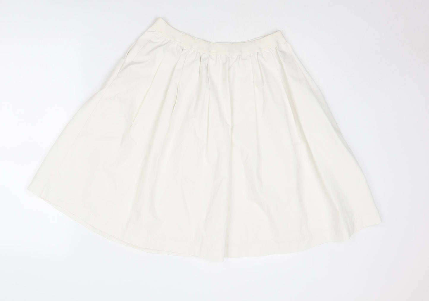 Uniqlo Womens White Polyester Skater Skirt Size L