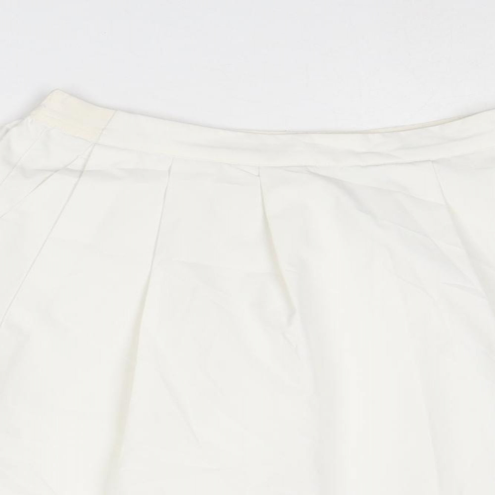 Uniqlo Womens White Polyester Skater Skirt Size L