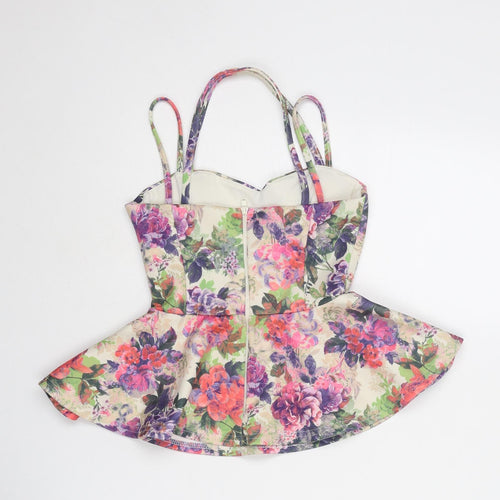 ASOS Womens Multicoloured Floral Polyester Camisole Tank Size 4 Sweetheart - Peplum