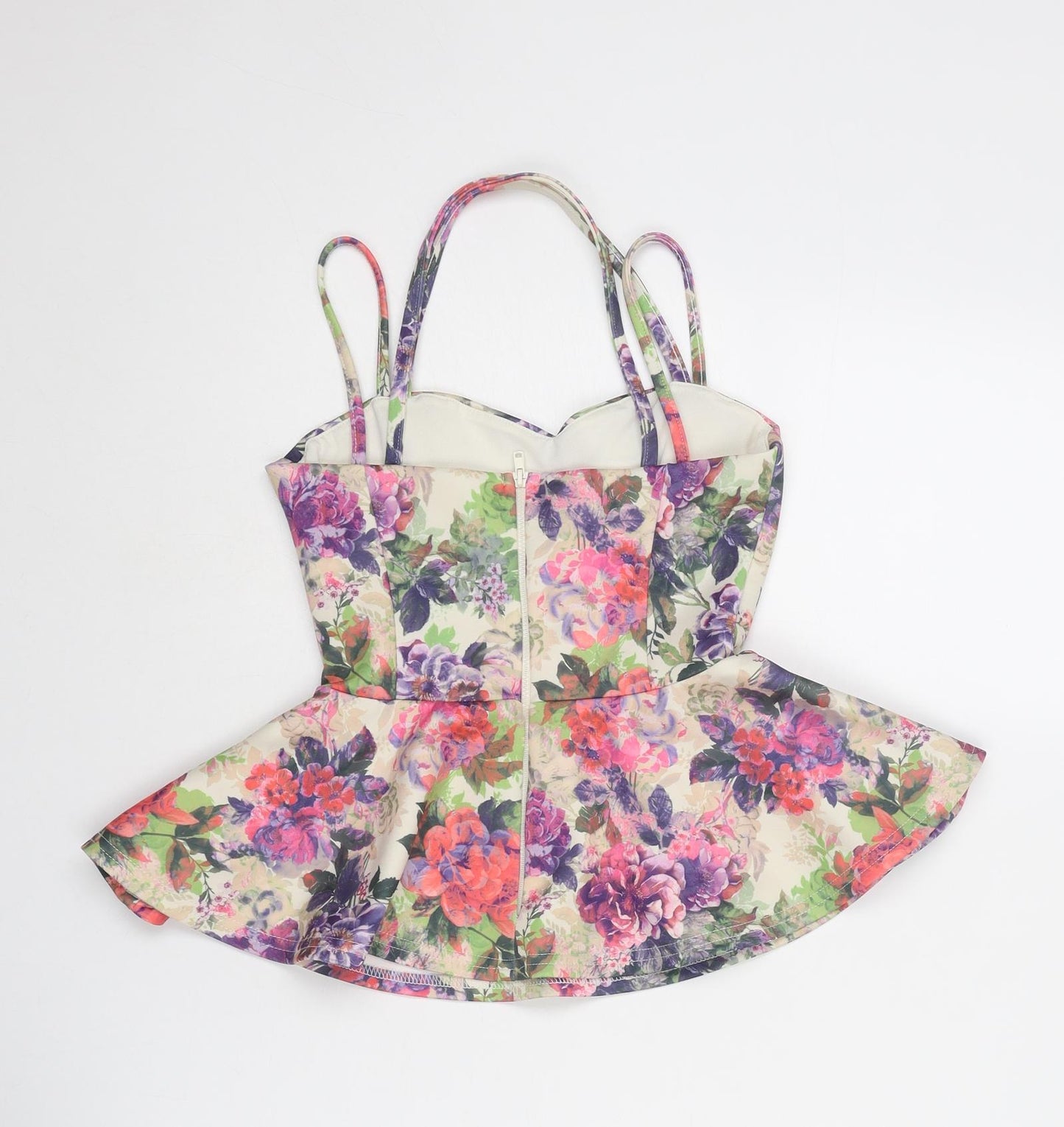ASOS Womens Multicoloured Floral Polyester Camisole Tank Size 4 Sweetheart - Peplum