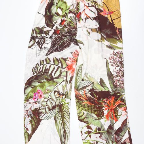River Island Womens Multicoloured Floral Polyester Trousers Size 16 L32 in Regular