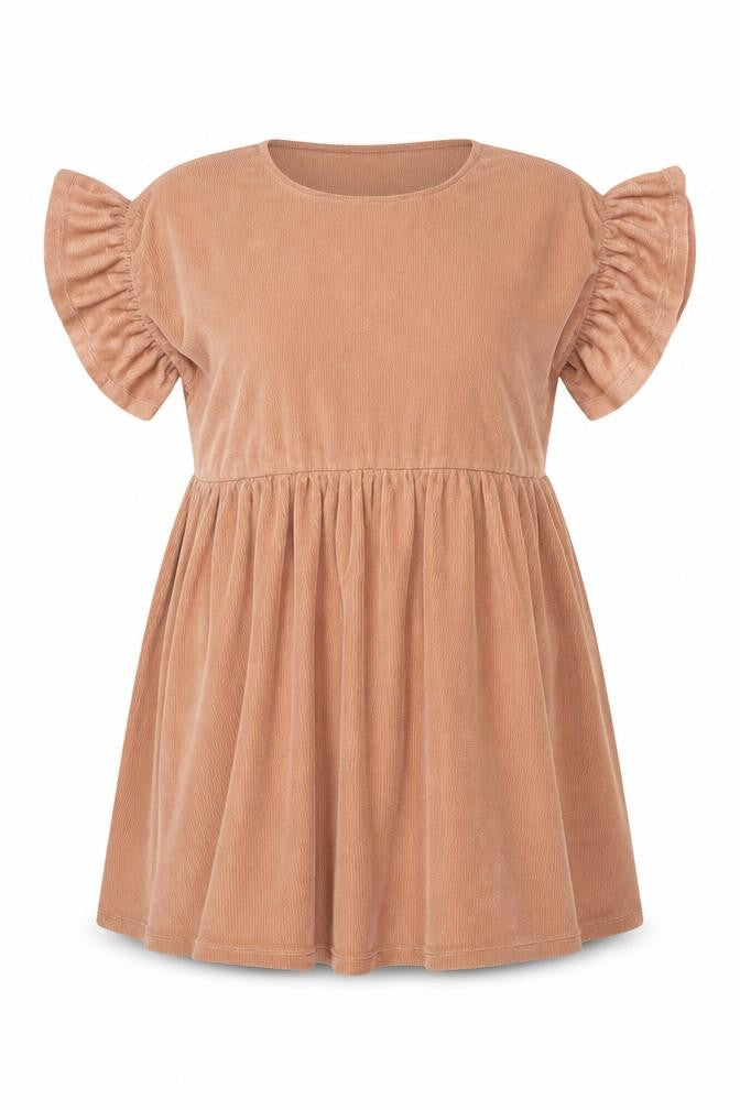 Front view of ASOS women’s orange polyester a-line, size UK 8, round neck pullover