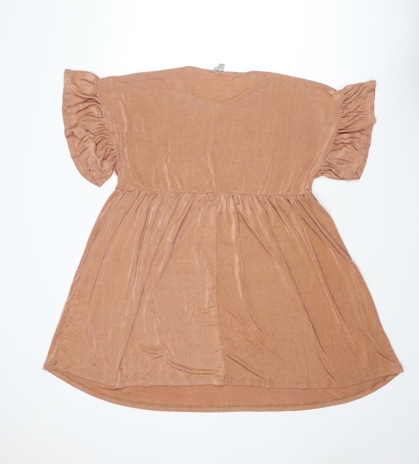 ASOS Womens Orange Polyester A-Line Size 8 Round Neck Pullover