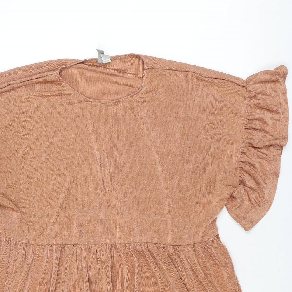 ASOS Womens Orange Polyester A-Line Size 8 Round Neck Pullover