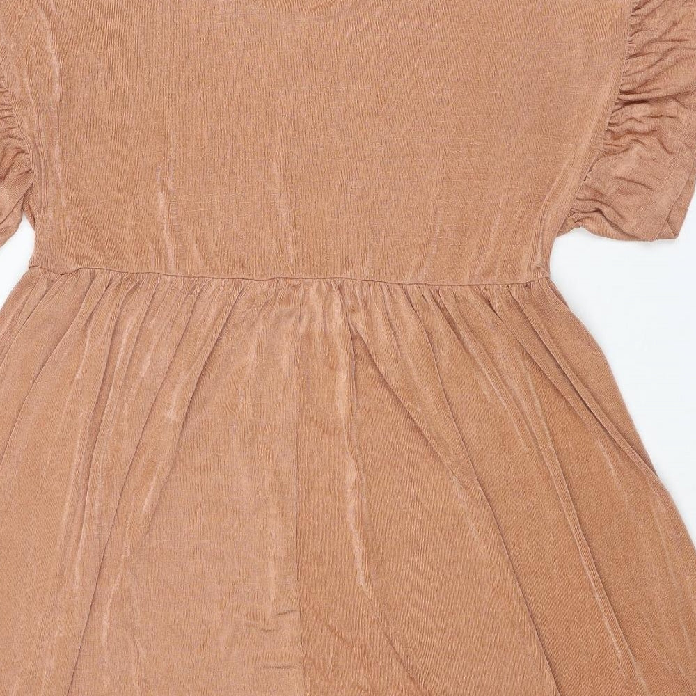 ASOS Womens Orange Polyester A-Line Size 8 Round Neck Pullover