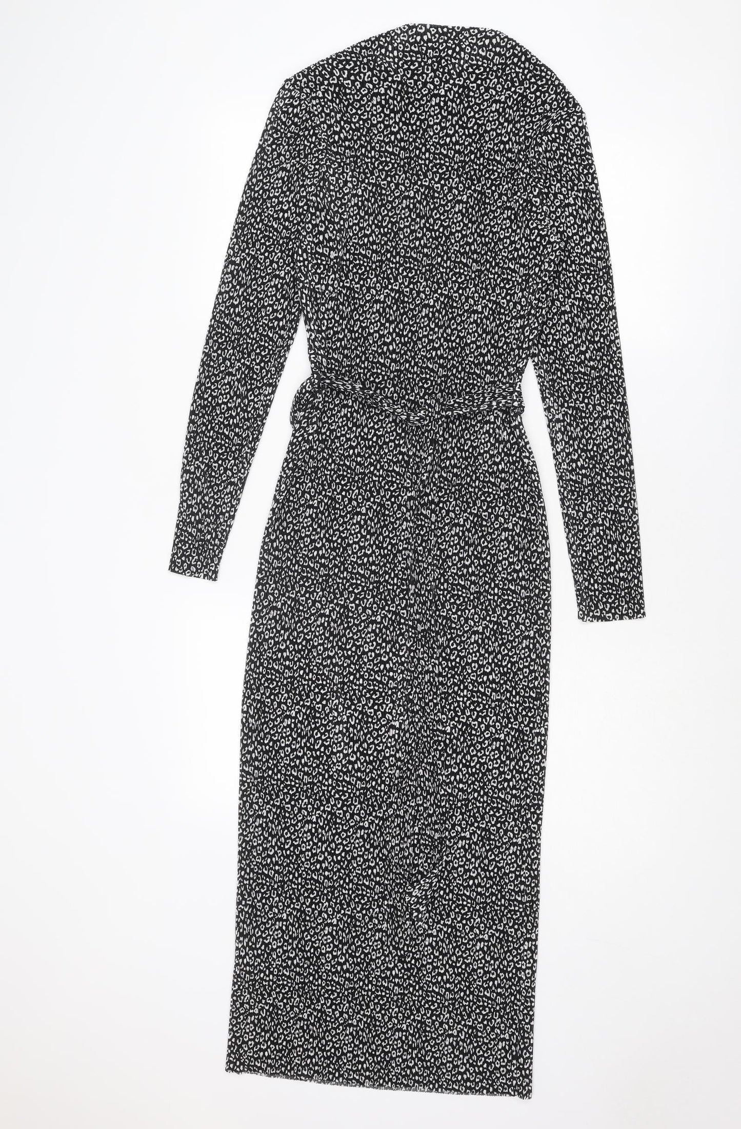 New Look Womens Black Geometric Polyester Shift Size 12 Round Neck Pullover