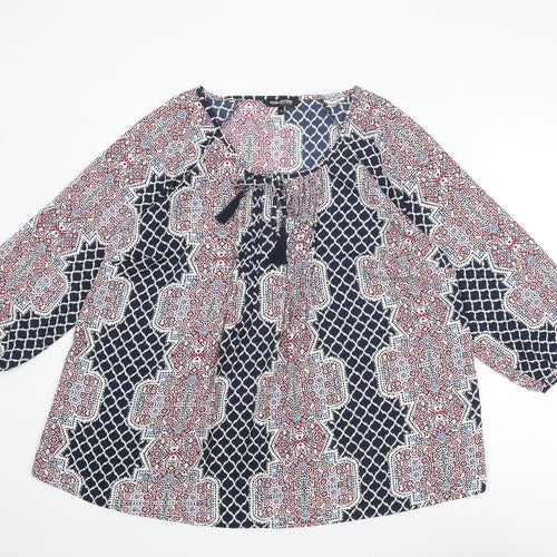 Debenhams Womens Multicoloured Floral Polyester Basic Blouse Size 16 Round Neck