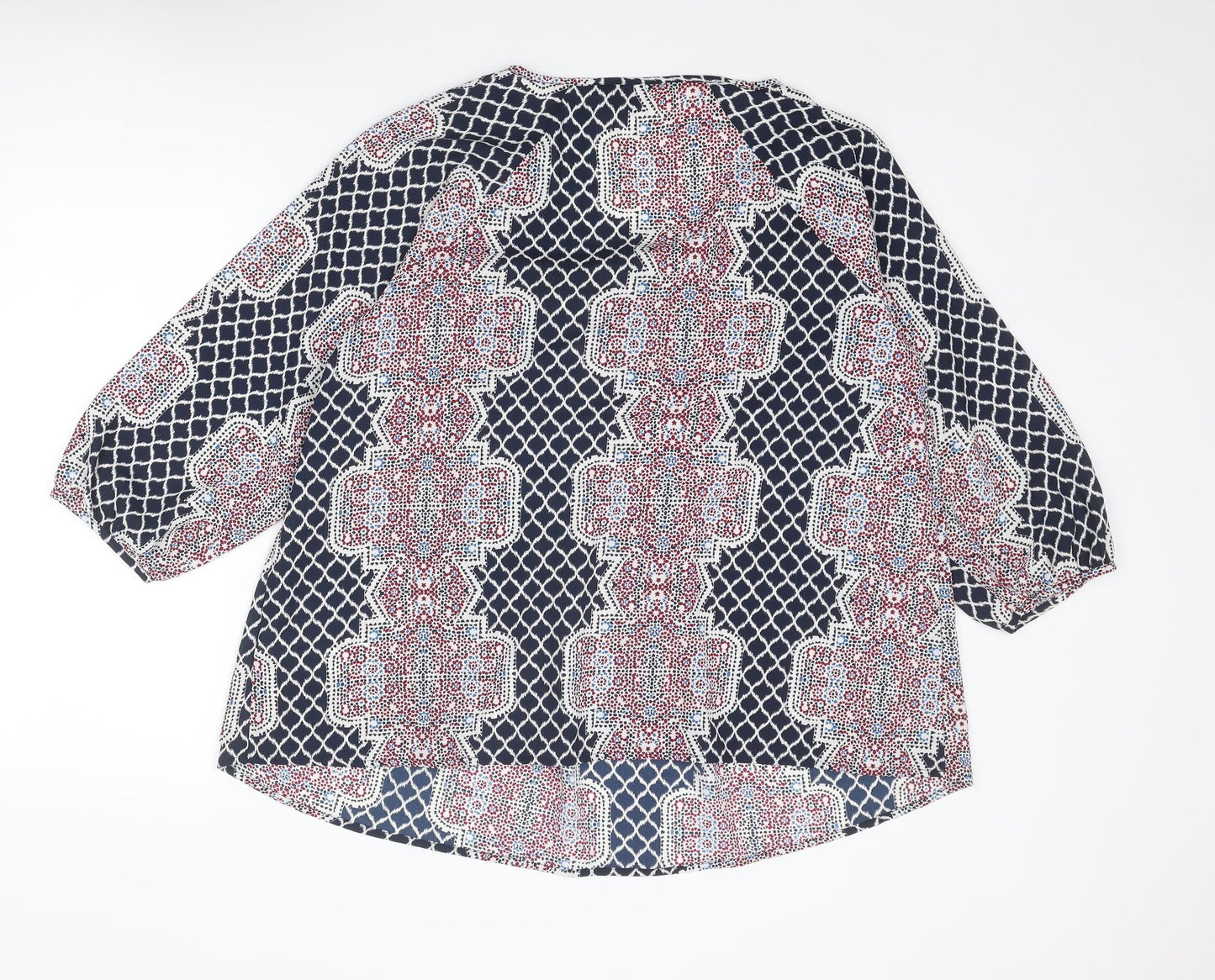 Debenhams Womens Multicoloured Floral Polyester Basic Blouse Size 16 Round Neck
