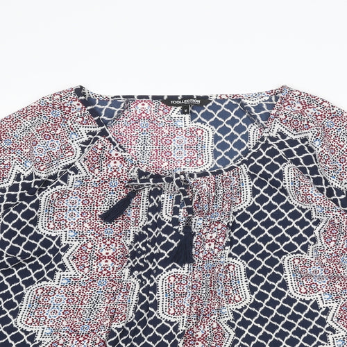 Debenhams Womens Multicoloured Floral Polyester Basic Blouse Size 16 Round Neck