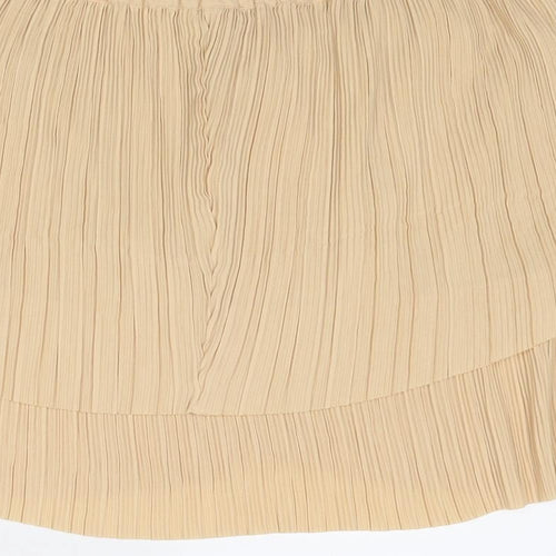 Buuns Bazaar Womens Beige Polyester Pleated Skirt Size 8
