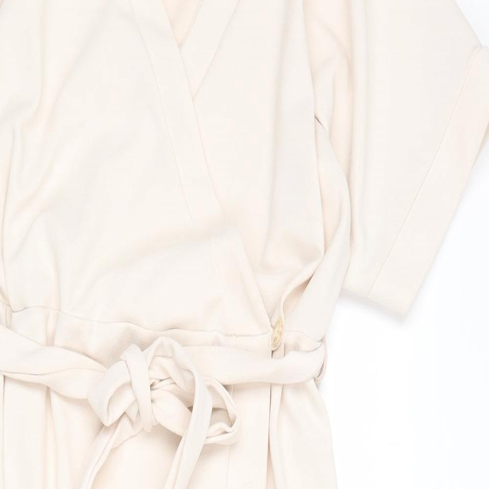 Boohoo Womens Pink Polyester Shift Size 12 V-Neck Button