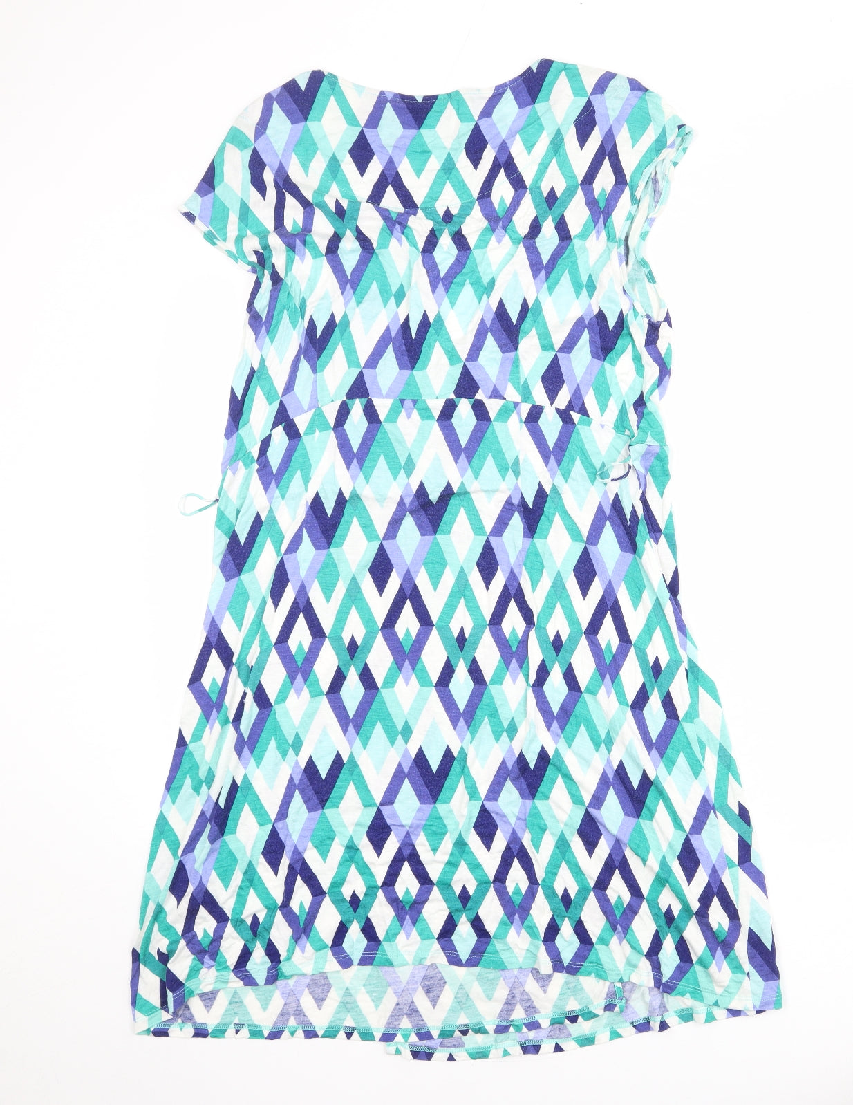 Principles Womens Multicoloured Geometric Viscose A-Line Size 16 V-Neck Pullover