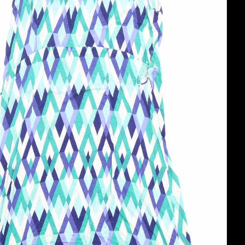 Principles Womens Multicoloured Geometric Viscose A-Line Size 16 V-Neck Pullover