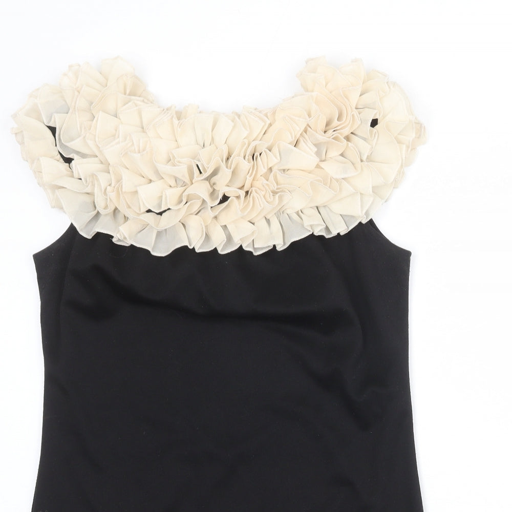 QED London Womens Black Polyester Mini Size 14 Round Neck Pullover