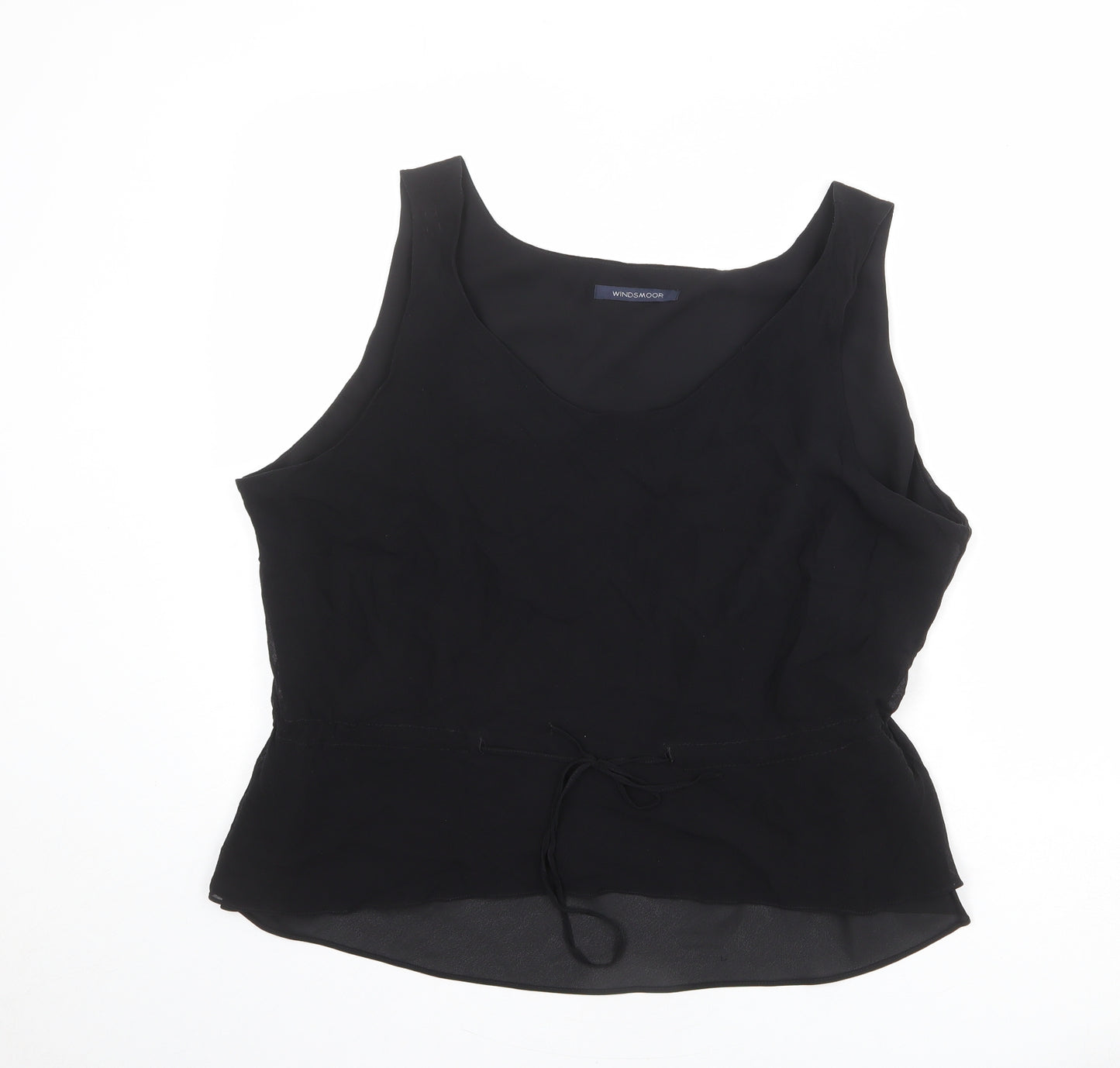Windsmoor Womens Black Silk Basic Tank Size 22 Round Neck