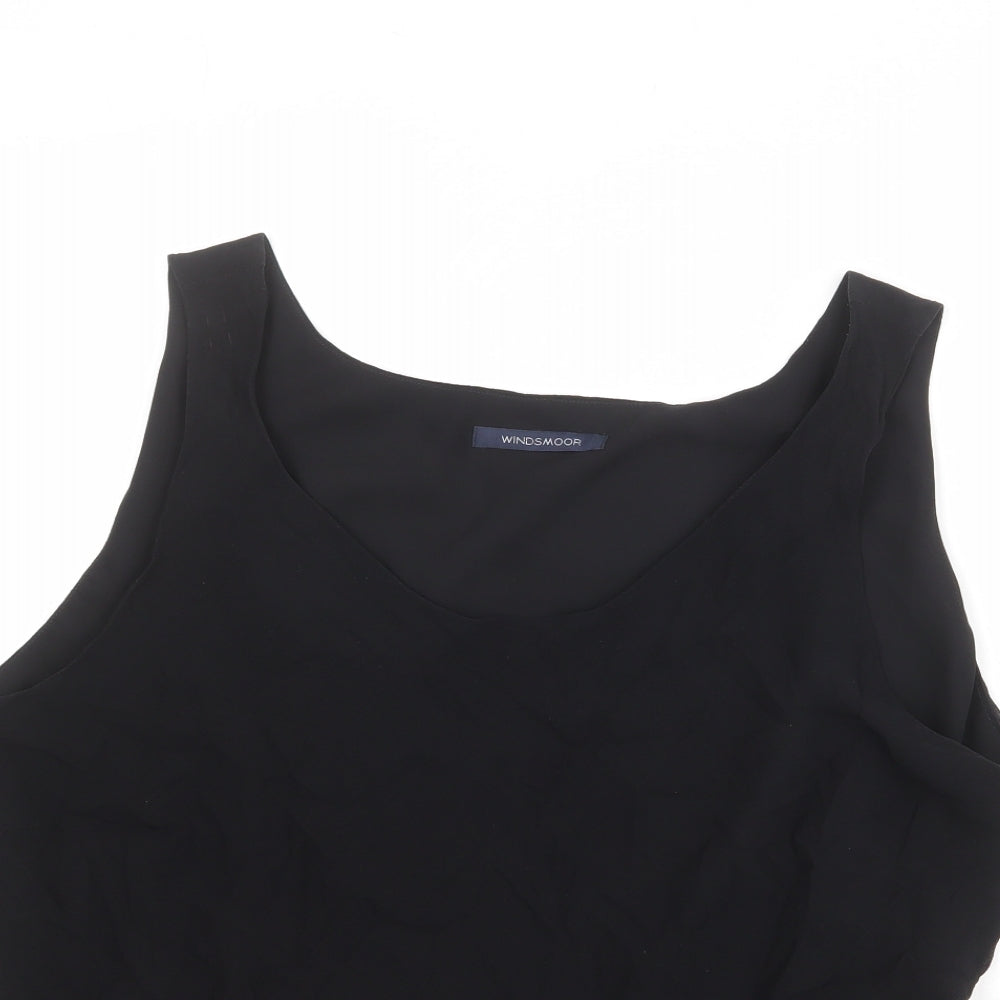Windsmoor Womens Black Silk Basic Tank Size 22 Round Neck