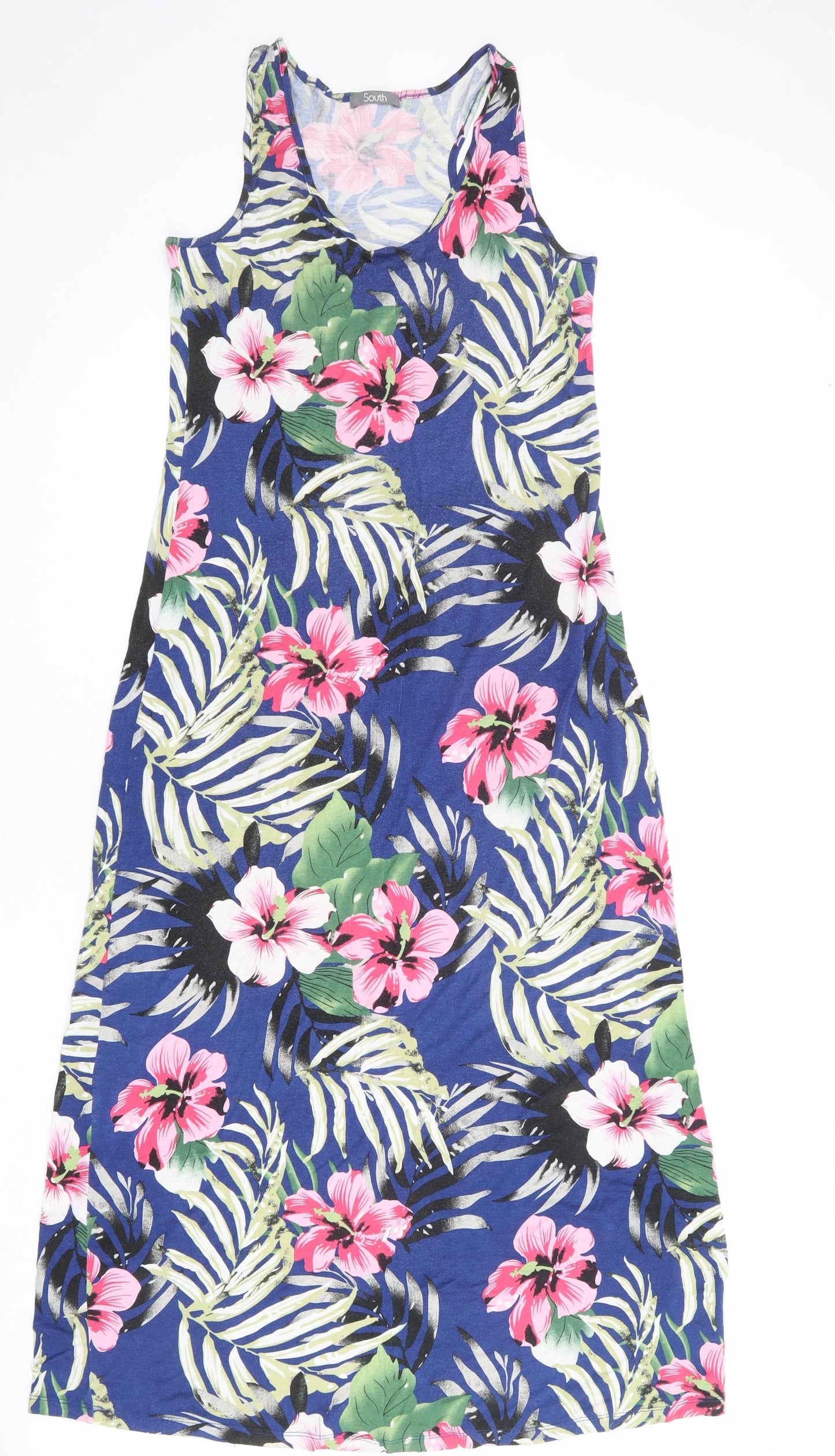 South Womens Multicoloured Floral Viscose Maxi Size 12 Scoop Neck Pullover