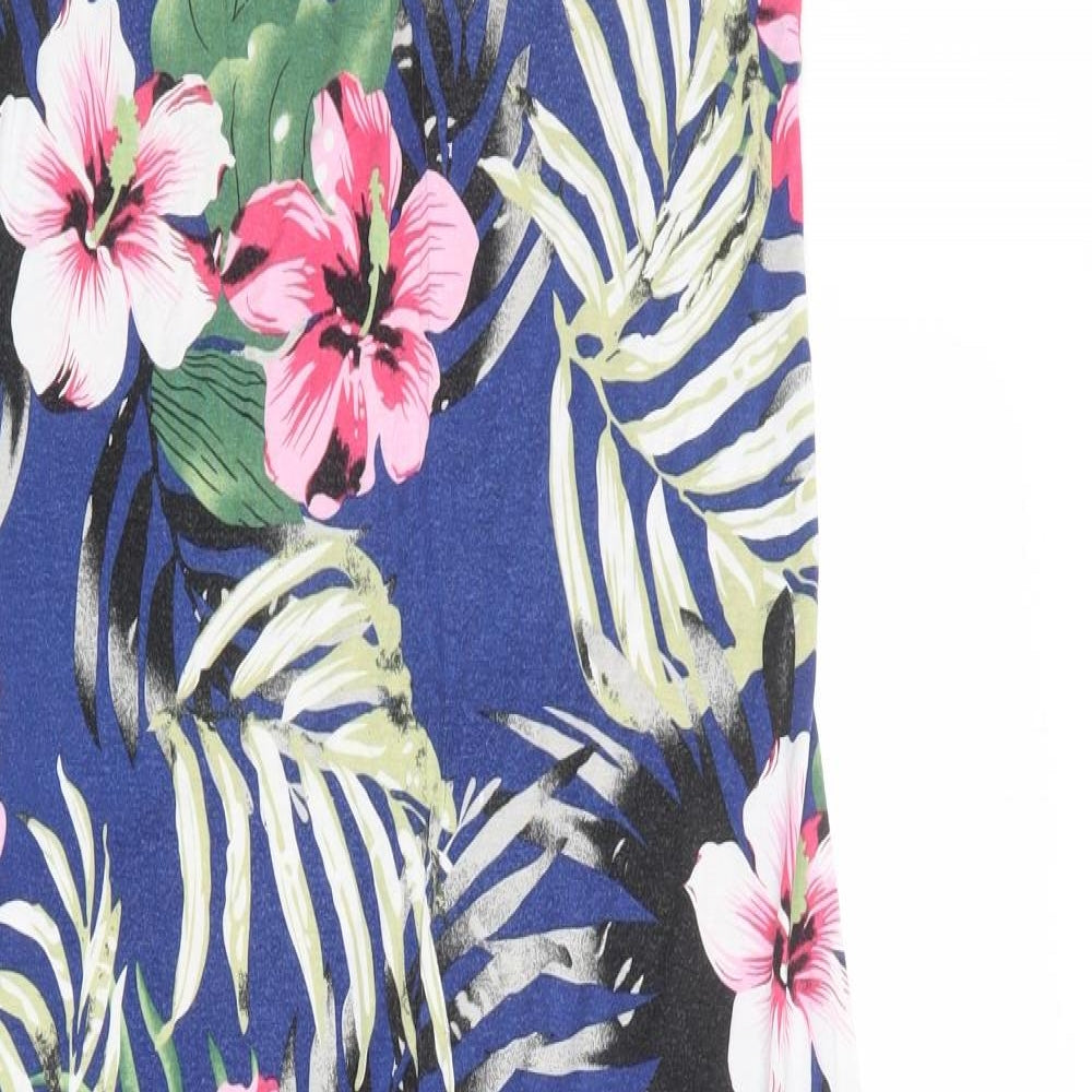 South Womens Multicoloured Floral Viscose Maxi Size 12 Scoop Neck Pullover