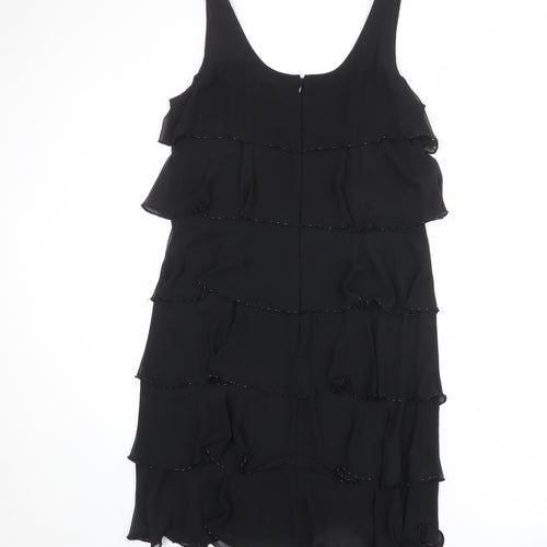 Patra Womens Black Polyester Tank Dress Size 12 Scoop Neck Zip
