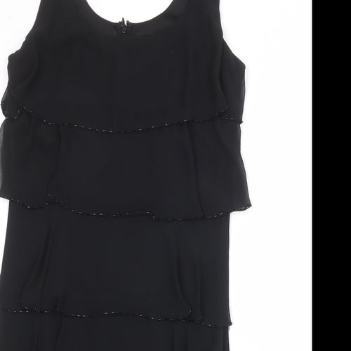 Patra Womens Black Polyester Tank Dress Size 12 Scoop Neck Zip