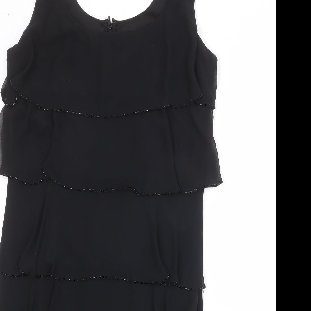 Patra Womens Black Polyester Tank Dress Size 12 Scoop Neck Zip