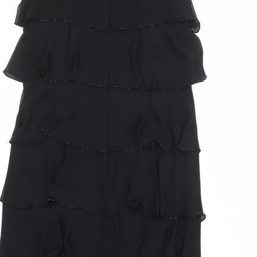 Patra Womens Black Polyester Tank Dress Size 12 Scoop Neck Zip