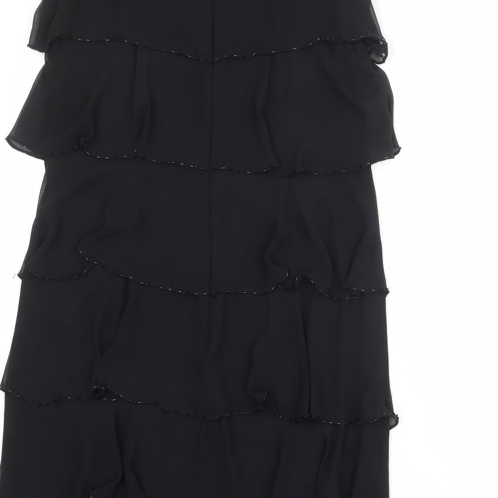 Patra Womens Black Polyester Tank Dress Size 12 Scoop Neck Zip