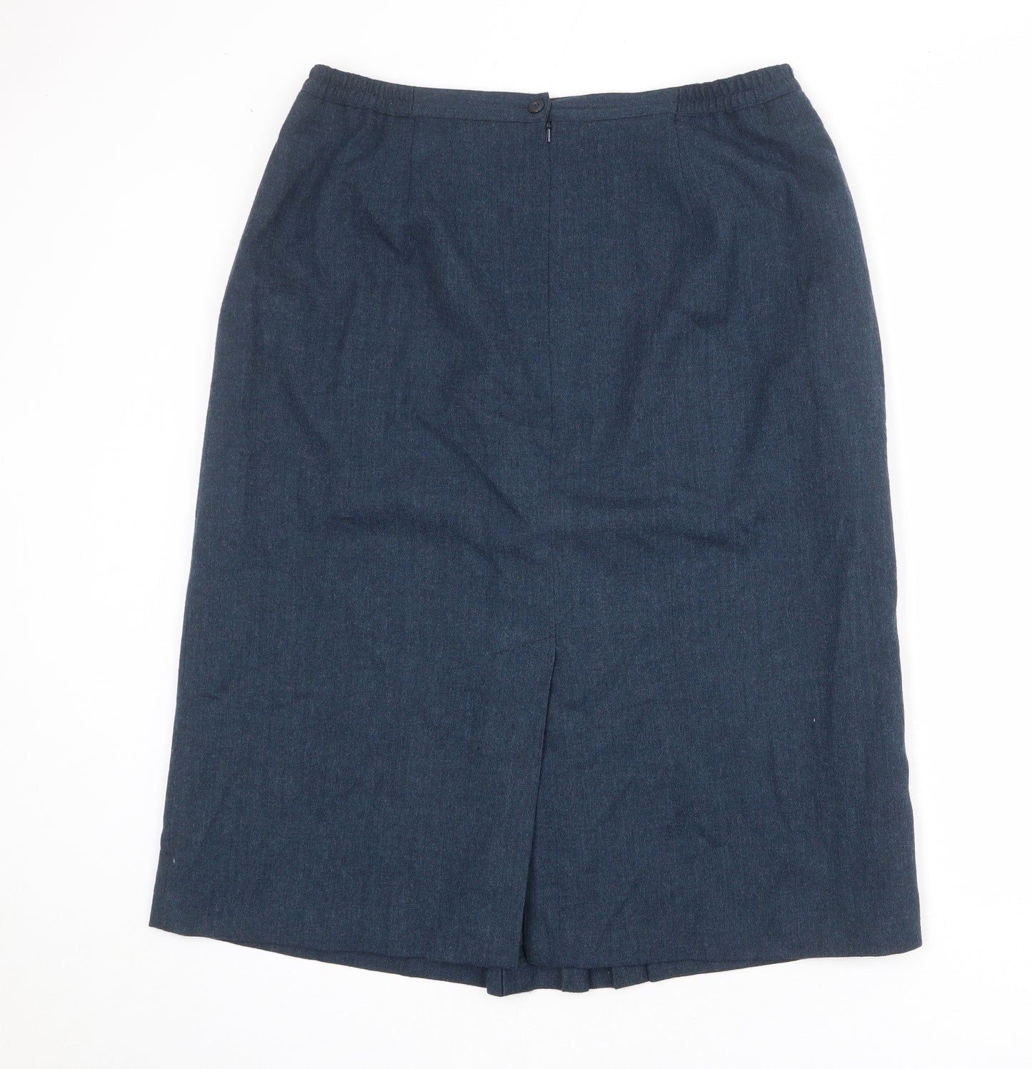 EWM Womens Blue Wool A-Line Skirt Size 18 Zip