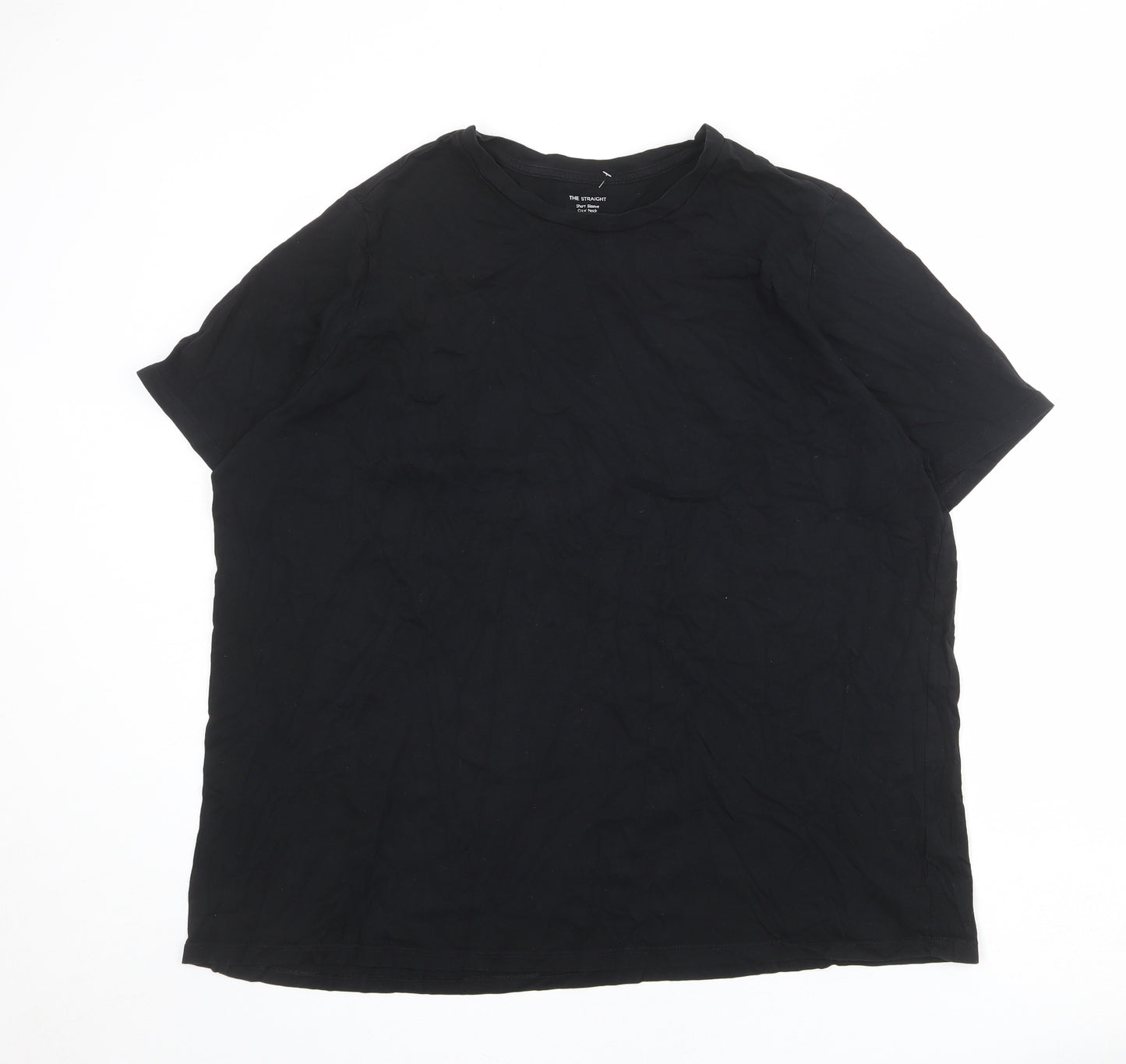 Marks and Spencer Womens Black 100% Cotton Basic T-Shirt Size 26 Round Neck