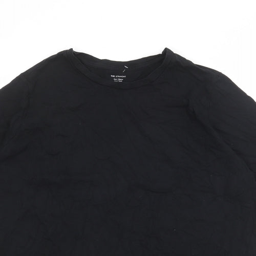 Marks and Spencer Womens Black 100% Cotton Basic T-Shirt Size 26 Round Neck