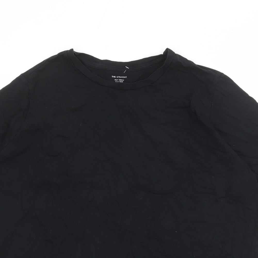 Marks and Spencer Womens Black 100% Cotton Basic T-Shirt Size 26 Round Neck