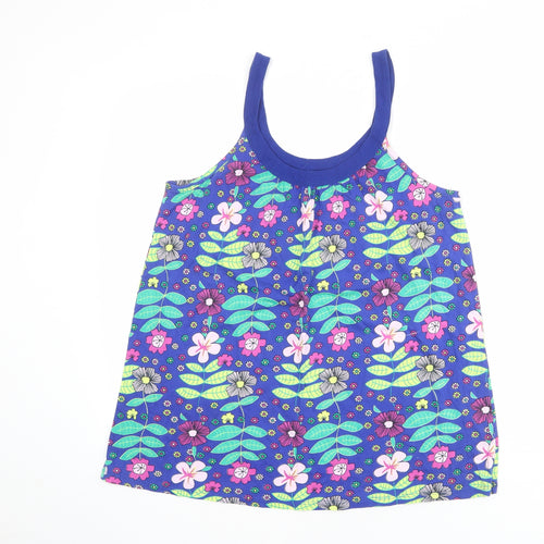 Dorothy Perkins Womens Blue Floral 100% Cotton Camisole Tank Size 14 Scoop Neck