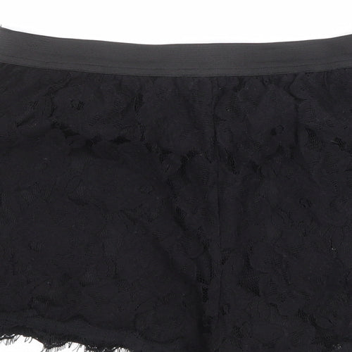 Miss Selfridge Womens Black Polyester Basic Shorts Size 16 L3 in Regular Pull On