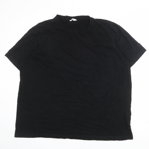 Cotton Traders Mens Black Cotton T-Shirt Size 3XL Round Neck
