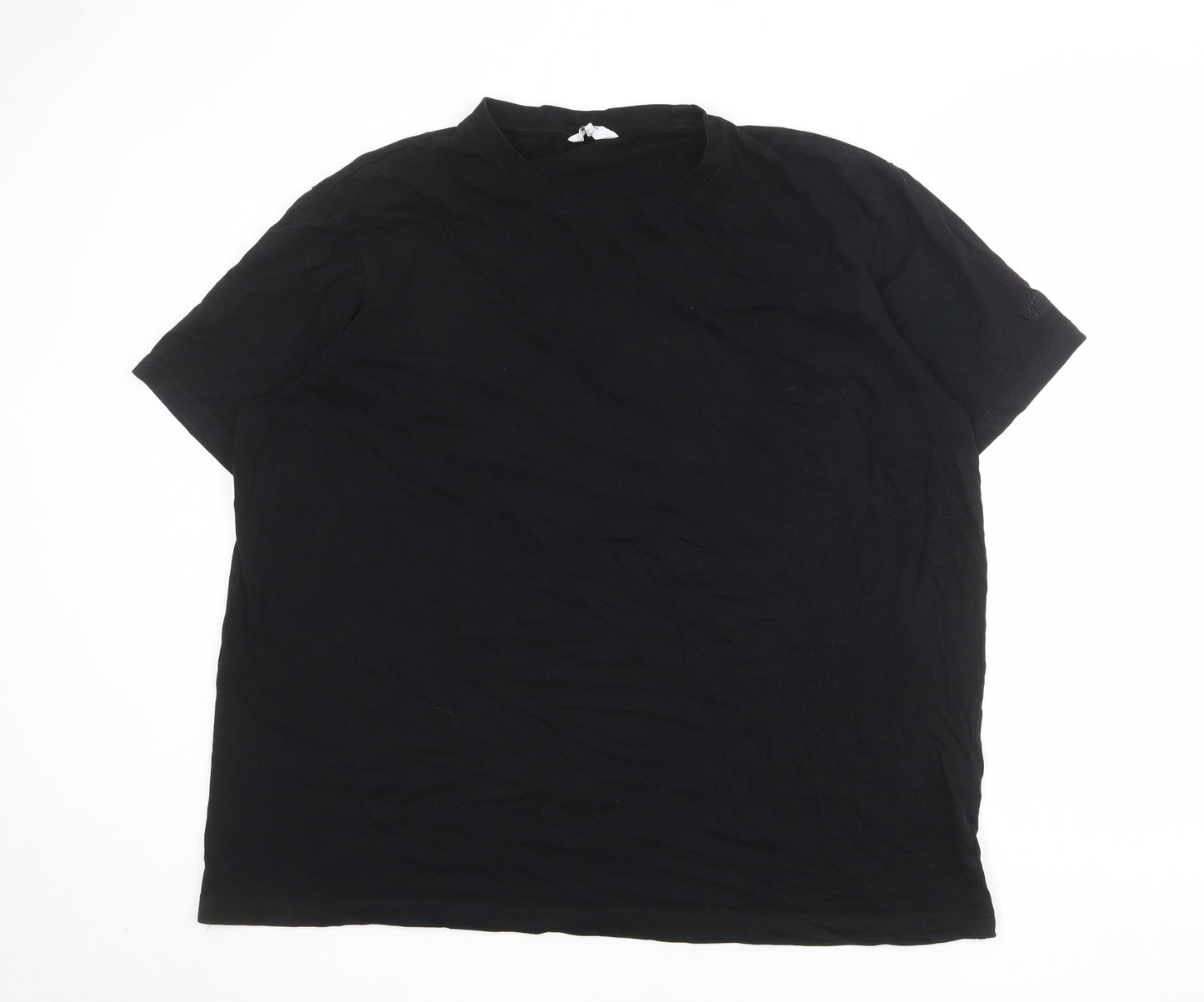Cotton Traders Mens Black Cotton T-Shirt Size 3XL Round Neck